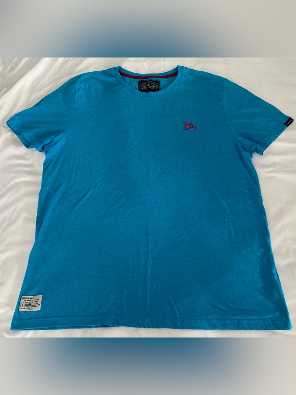 Men's Tokyo Laundry Crew Neck T-Shirt in Bright Blue - Size 2X